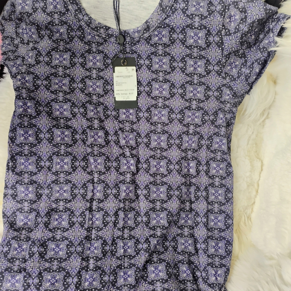 RAG AND BONE Purple Patterned Women's Top